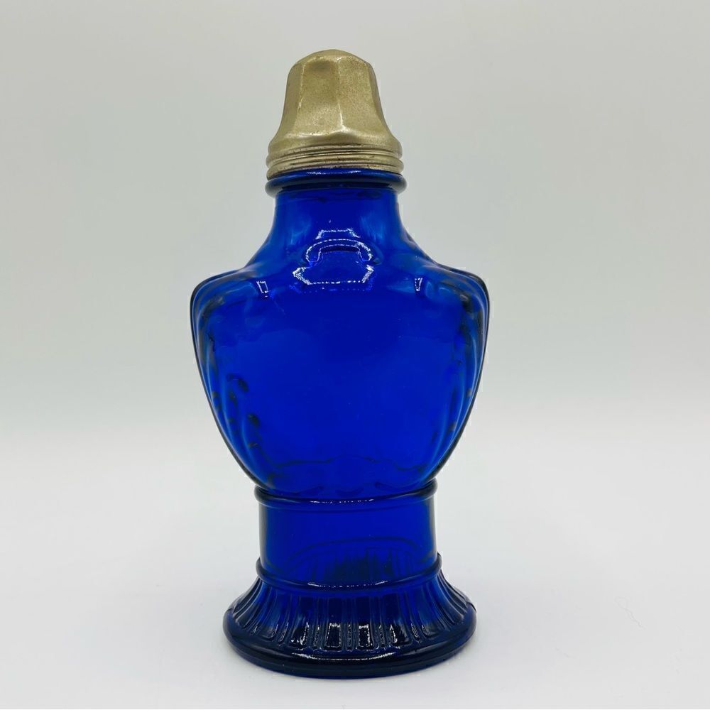 Vintage 30's Frank Tea & Spice Co. Cobalt Blue Glass Single Shaker